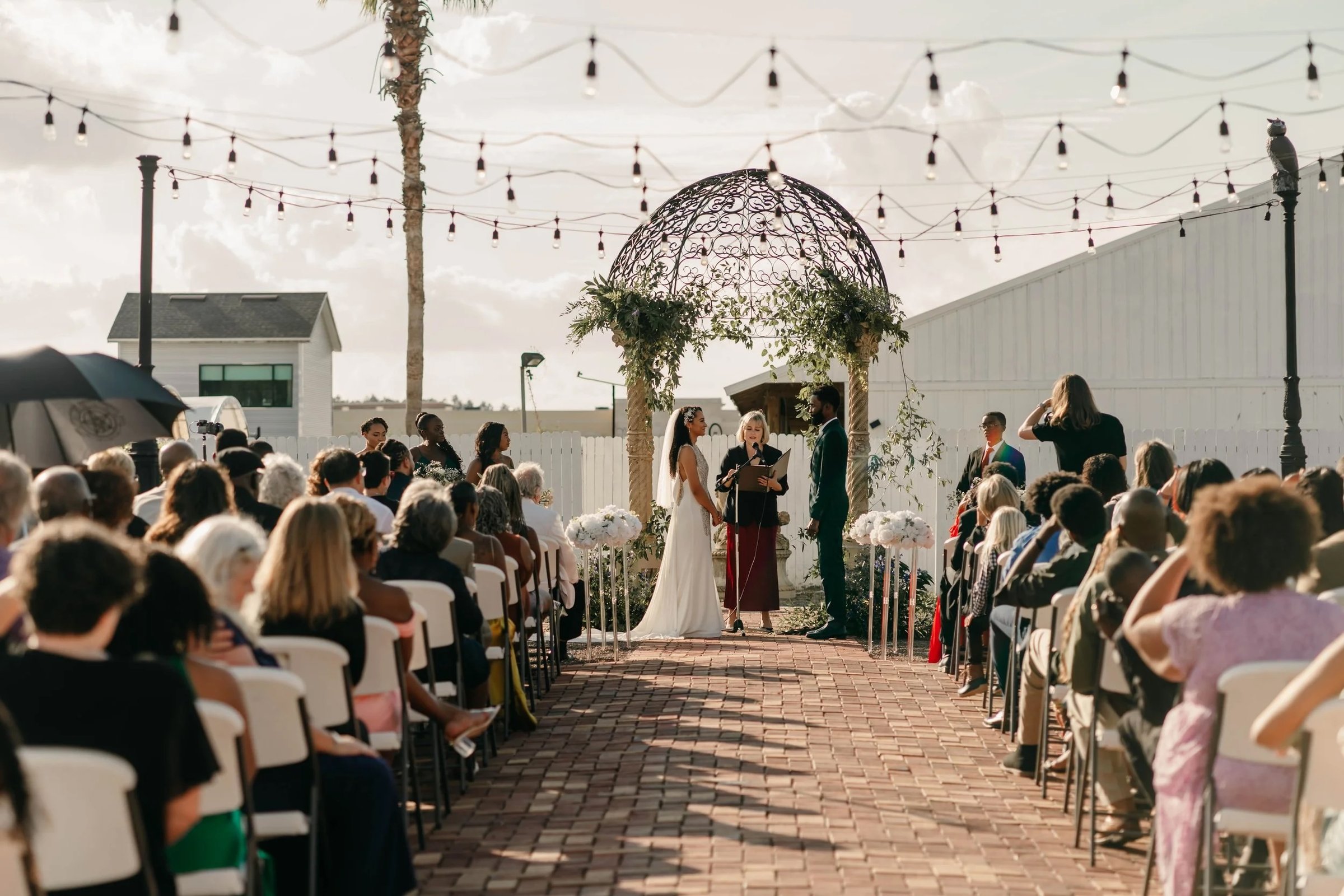 Wedding ceremony at Winthrop Barn Theatre